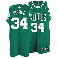 ADIDAS CELTICS NBA SWINGMAN ROAD JERSEY - PIERCE PAUL AND RUSSEL BILL