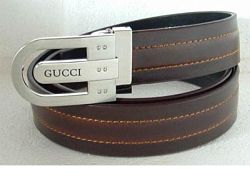 GUCCI LEATHER STITCHED BELT