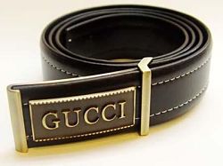 GUCCI LEATHER SADDLE STITCHED BELT