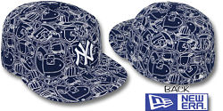 NEW ERA YANKEES PUFFY NAVY-WHITE FITTED CAP