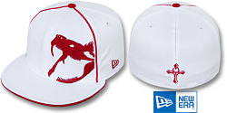 NEW EAR RATTLER PIPING RED-WHITE FITTED CAP