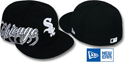 NEW ERA WHITE SOX BLACK FITTED CAP